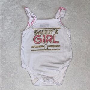 (3 for $10) monkey bars Daddy's Girl White and Pink One Piece bodysuit